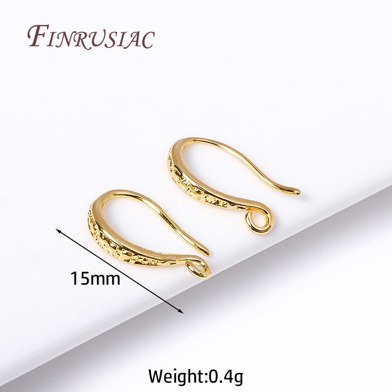 18K Gold Plated Earwire Earring Hooks with Open Loop, Ear Wire For Earrings Making Supplies DIY Accessories