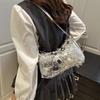 Solid Color Simple Sequin Design Women Casual Shoulder Bag For Daily Use