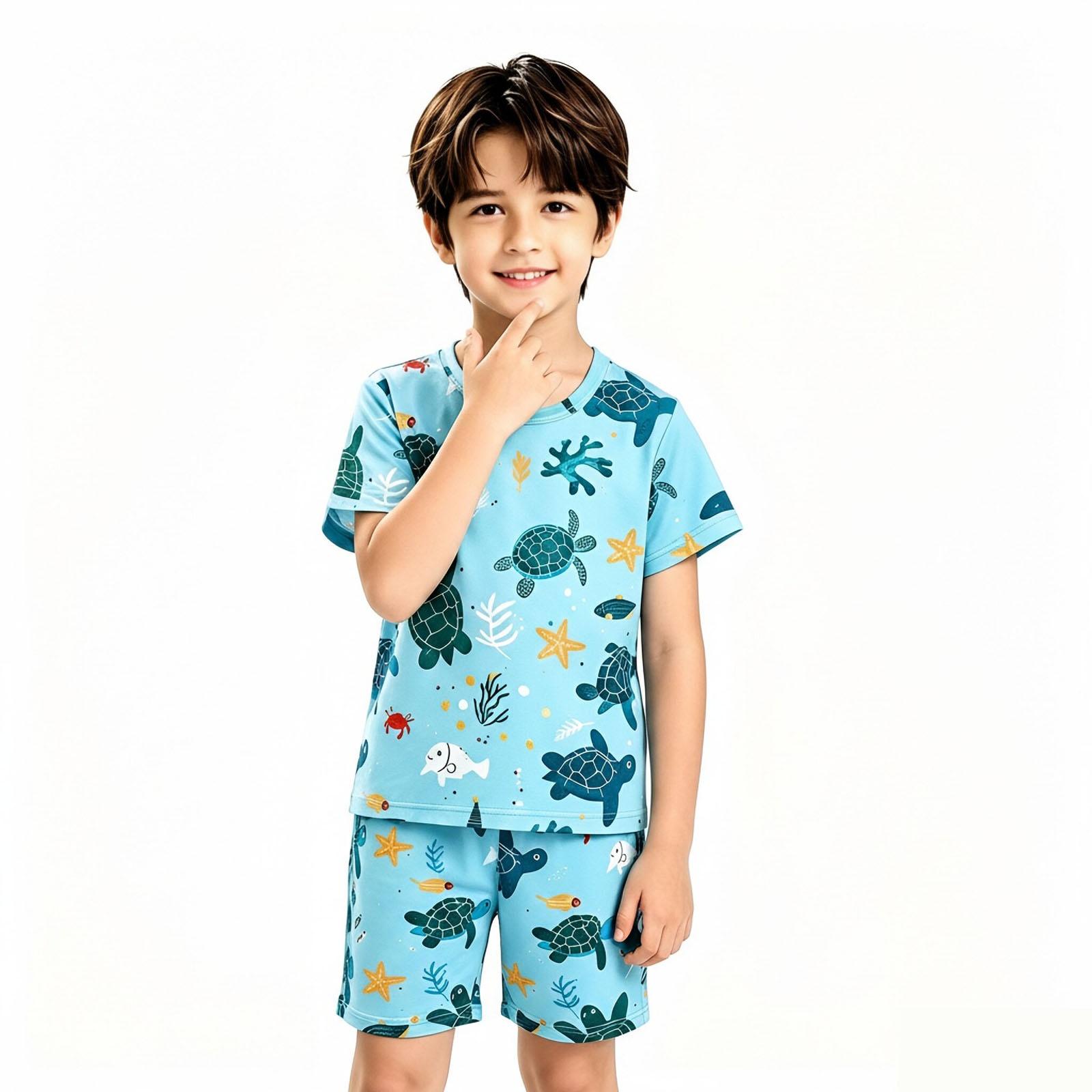 Boys Summer T-Shirt and Shorts Set Casual Fashion Outfit for Everyday Wear 120