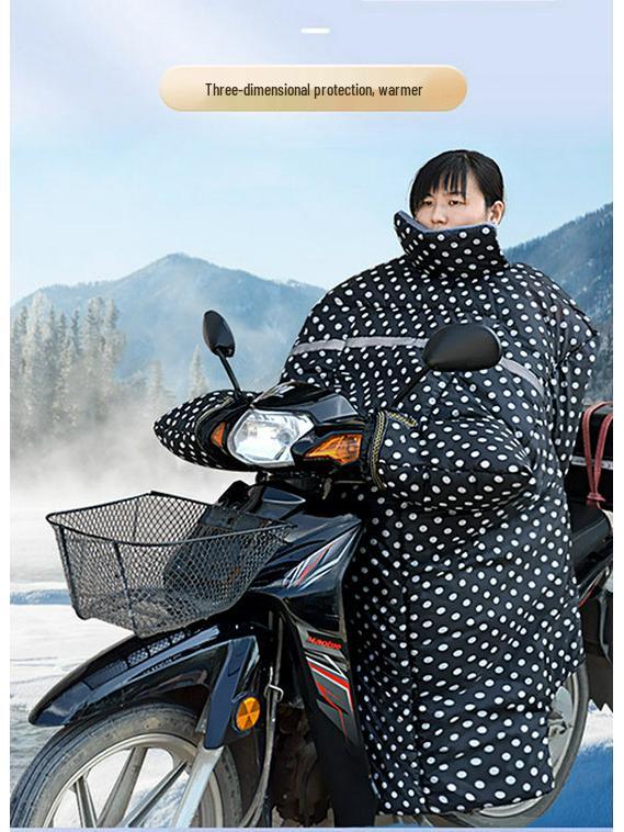 Bent Beam Motorcycle Windshield Fleece-Lined Waterproof Knee Pads - Warm, Thickened, Cold-Proof, Four Seasons Use.