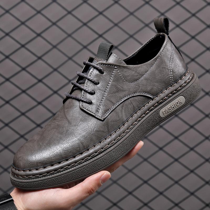 

Весна 2025 года, новые кожаные мужские туфли, молодежная корейская обувь, британская повседневная обувь 38