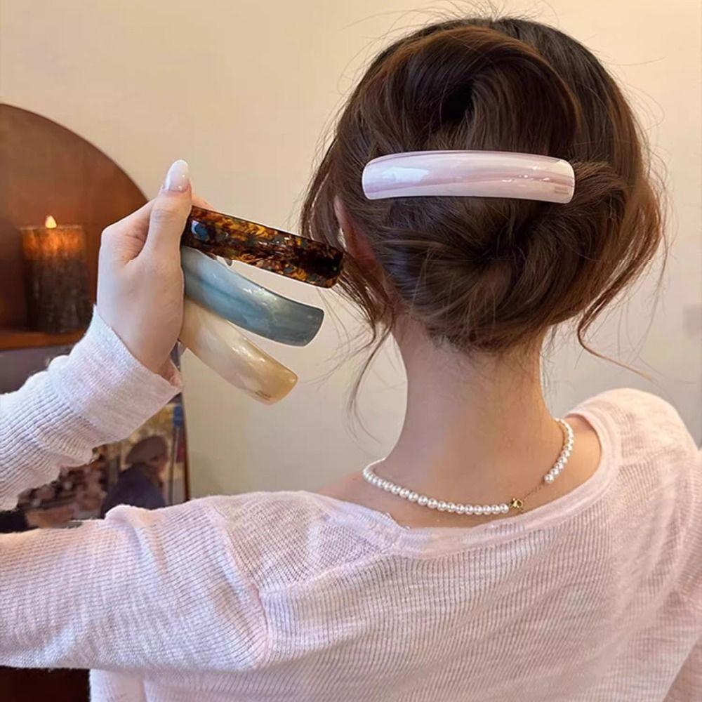 Geometric Spring Clip Elliptical Large Hairpin Fashion Acetate Hair Clip  Daily