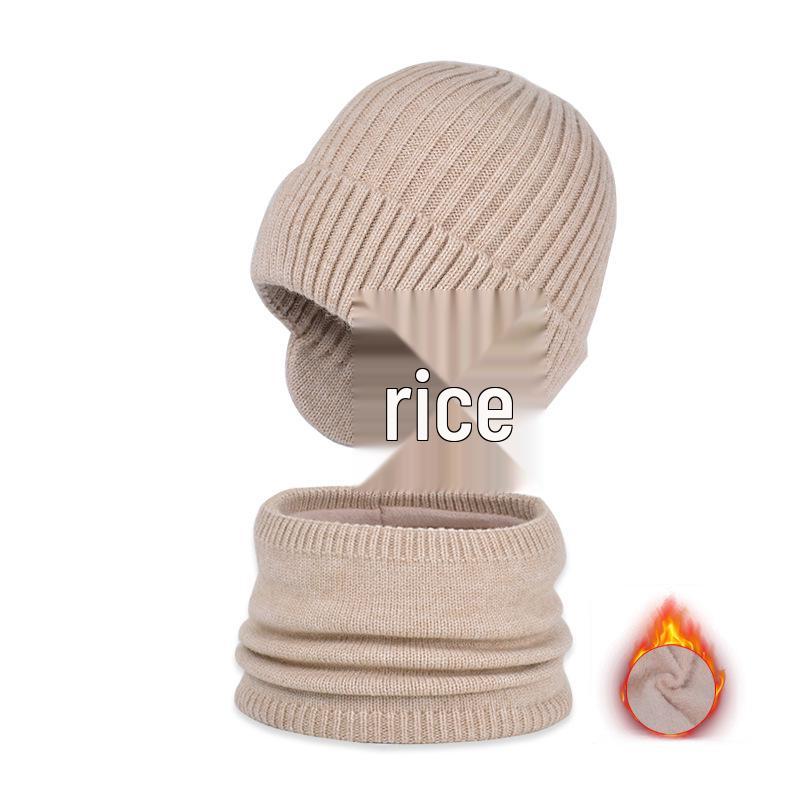 

2153 Детский зимний комплект шапка и флисовый шарф - Вязаный шерстяной, Теплая защита ушей, Дизайн пуловера