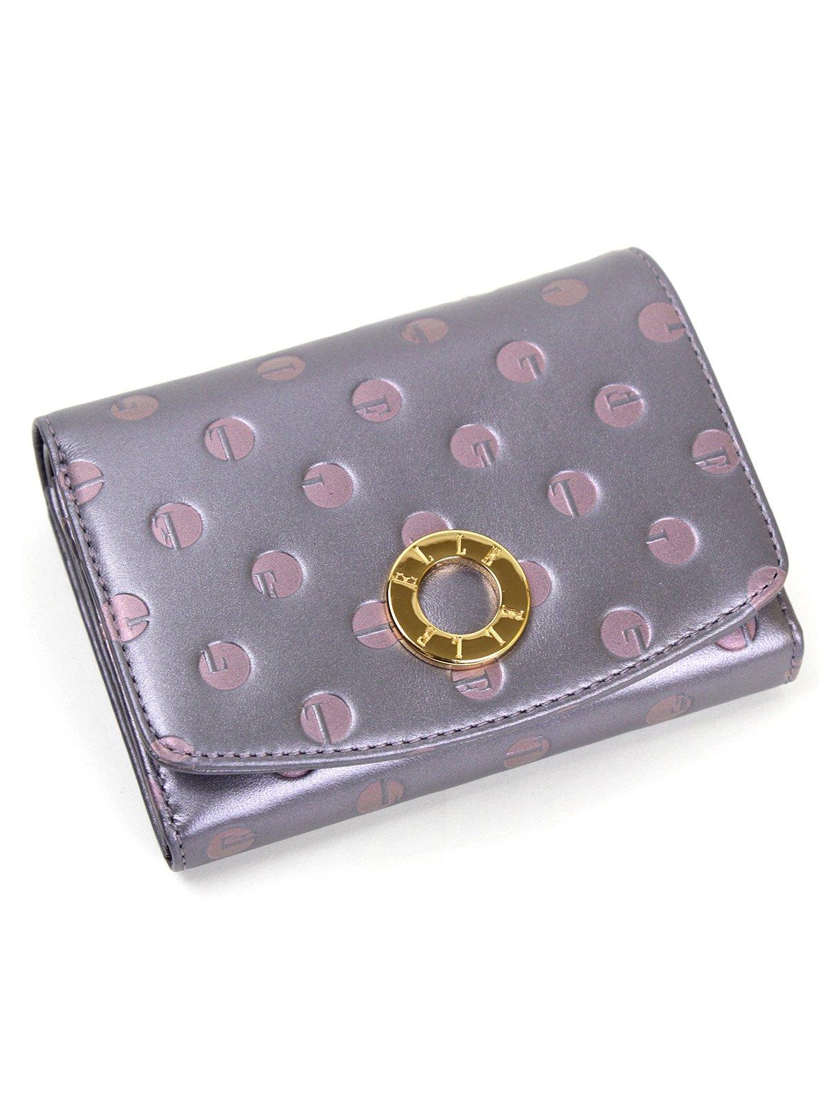 

ELLE Mirage wallet metallic leather x embossed 5437801 (Elle) 2-fold (Purple (62)) [Wear & Shoes]
