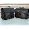 Leather 2 Luggage  Black Bags Motorcycle Side Saddlebags Pouch