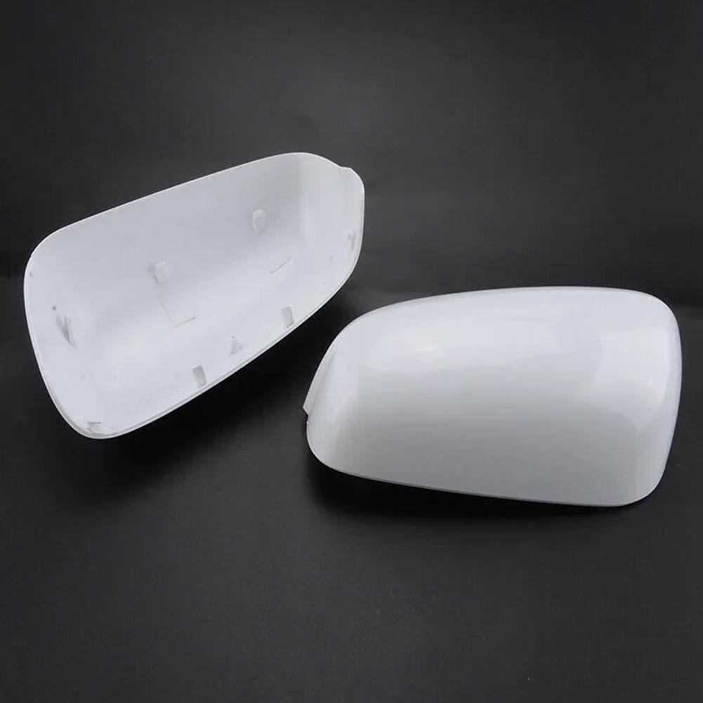Left Rear View Mirror Cover For  Fit For Jazz 2009-2013 Auto Exterior Side Mirror Cap ABS Plastic White Glass
