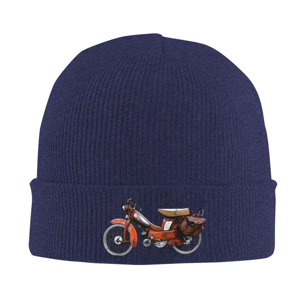 Vintage French Motobecane Moped Winter Skullies Beanies Hat Warm Autumn Knitted Hats Bonnet Caps for Women Unisex
