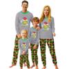 Weihnachtstag Drucke Familie Passend Langarm Tops+Hosen Set Familie Passende Sets