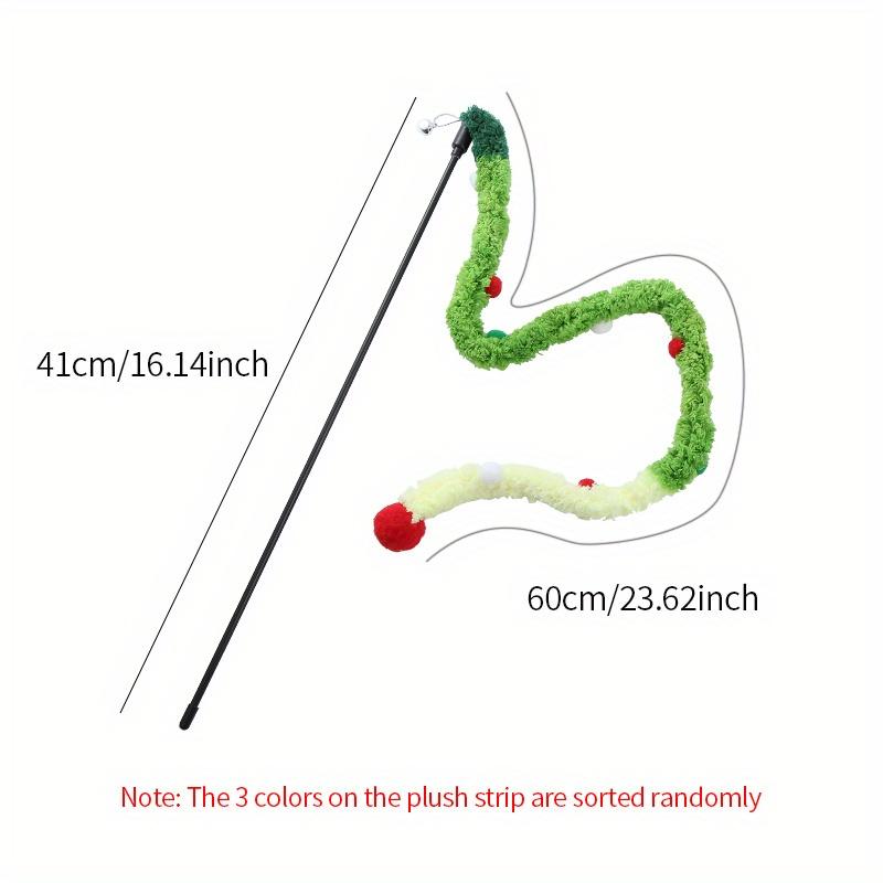 Interactive Cat Teaser Toy-Soft Plush Strip With Teasing Stick For Kitten Play-Pet Supplies For Fun And Exercise