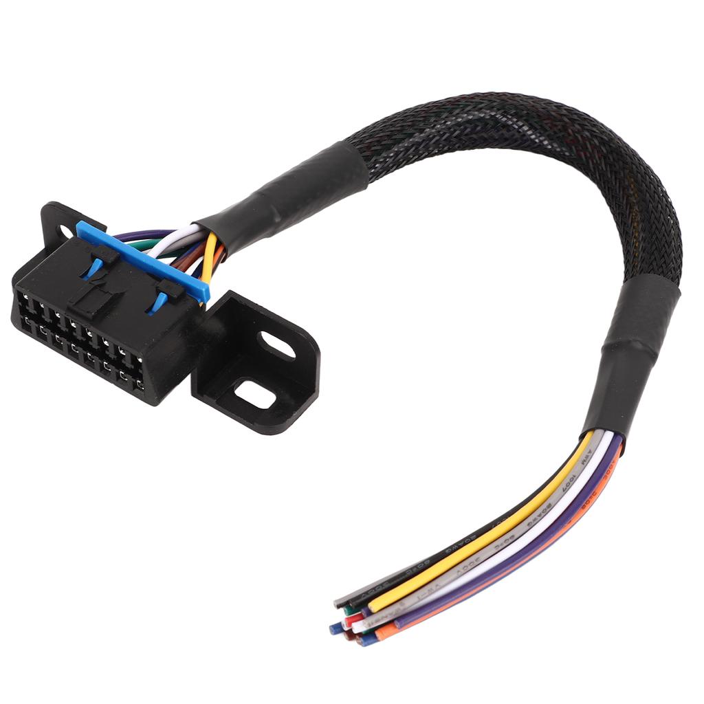 OBD2 Female to Open Cable 16PIN Durable Rugged Wear Resistant Dash Port Pigtail Fixed Wire Harness