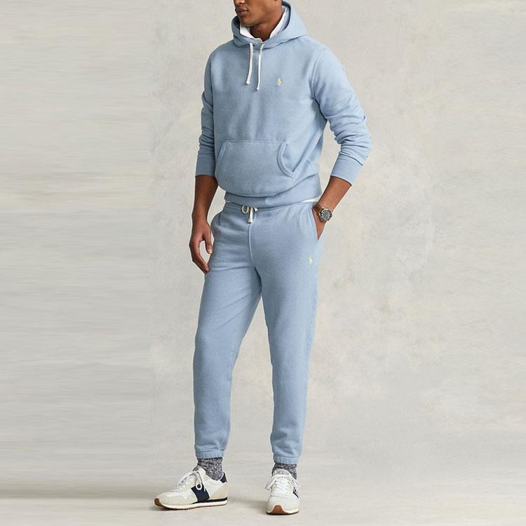 Polo Ralph Lauren SS22 Solid Color Drawstring Cuffed Sweatpants Men Bottoms Blue MNPOPNT1BQ20194-400