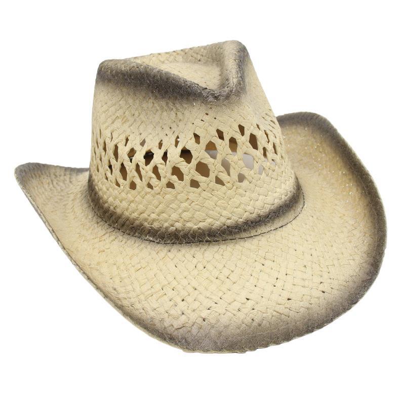 Ethnic Style Pink Beach Hat Seaside Western Cowboy Straw Hat Sun Protection Visor Jazz Hat Men And Women