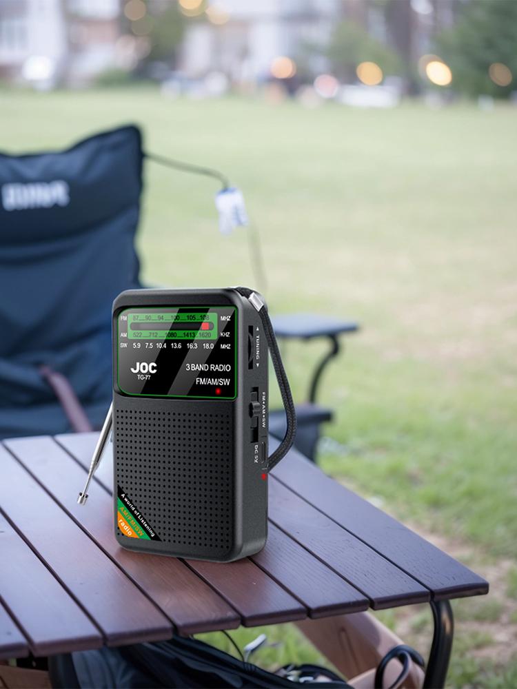 Battery Operated Radio FM AM SW Radio Type-C Rechargeable Transistor Radio with HD Display Screen Pointer Pocket Radio for Elder