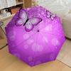 Purple Butterfly Auto Open Close Umbrella - Portable Folding Design with Iron Frame - Gift for Fans, Travelers, Daily Use1121148a