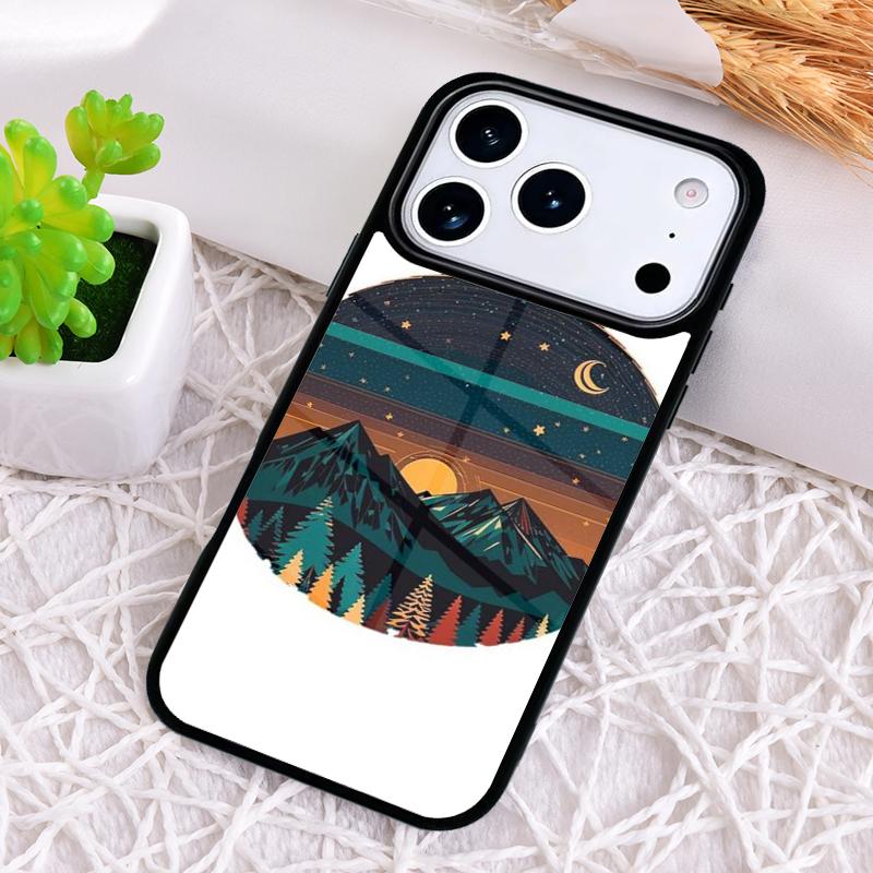 Landscape Mountain Night Sky Phone Case for iPhone 17 Air 16 15 11 12 14 13 Pro Max Shockproof Cover