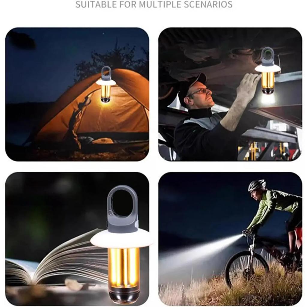 Rechargeable Flashlight Camping Lantern 6 Modes LED Mini Portable Keychain Tent Lamp Waterproof For Hiking Fishing Outdoor