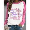 Shoulder sleeves autumn winter letter loose 3D printed long sleeved round neck sweatshirt Pullovers & Long Sleeves (women’s)