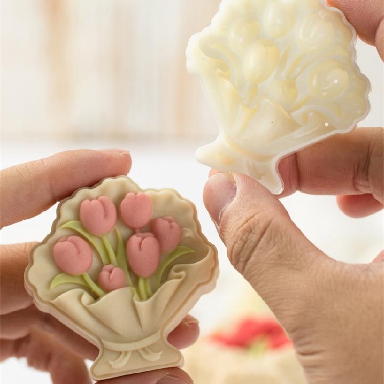 Dessert Molds Pastry Making Molds Flower Shape Baking Accessory Dessert Maker ABS Texture Suitable for Baking Dessert