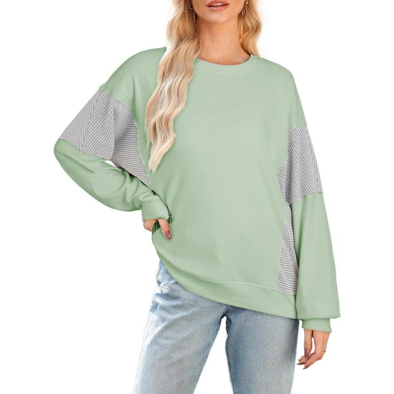 IHUASU Women's Fashion Casual O-Neck Long Sleeve Blouses & Shirts