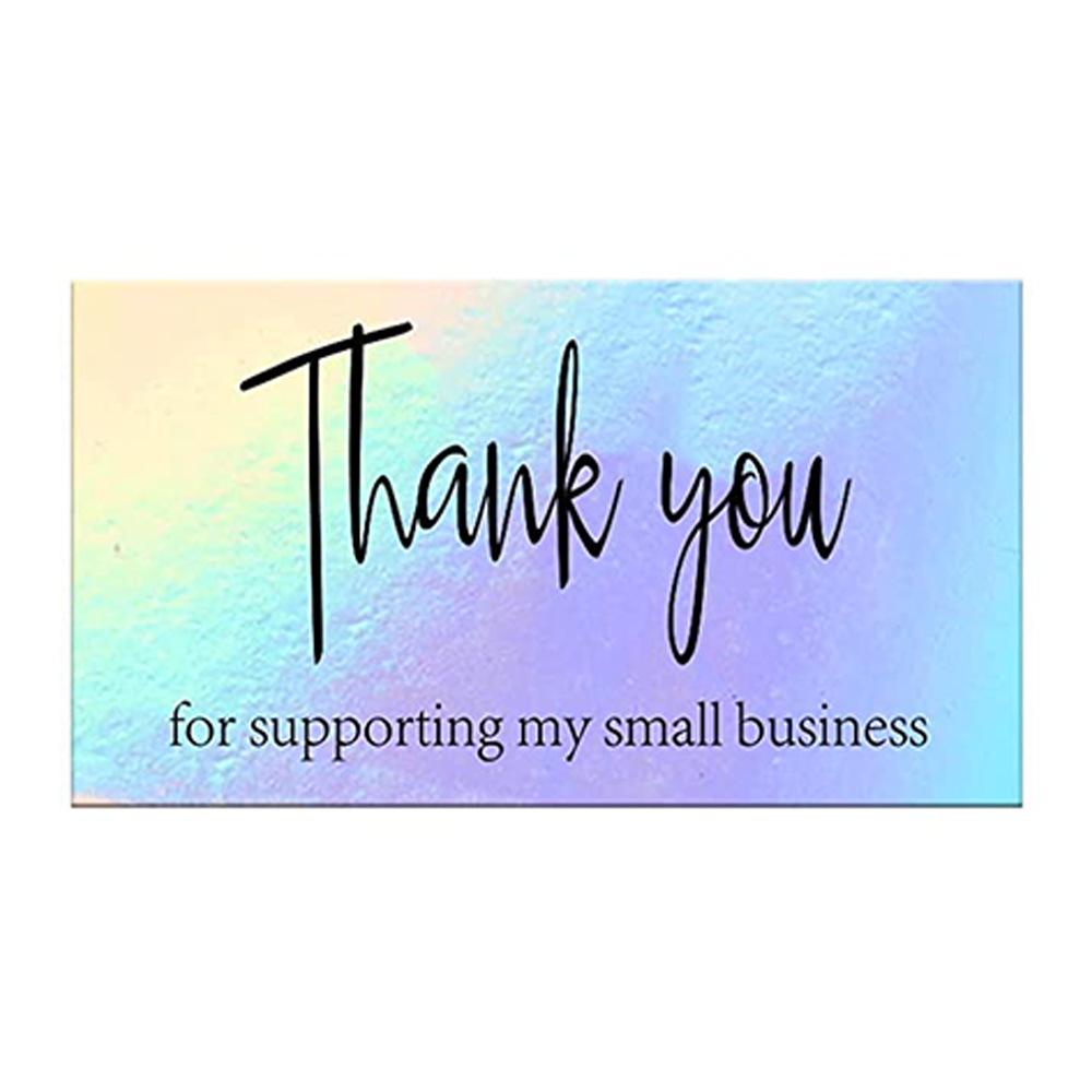 50-Pack Laser Rainbow Thank You Cards - Gift Packaging