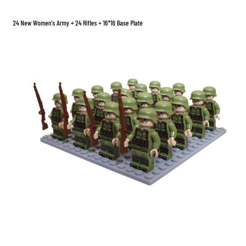Eighth Route Army Minifigure Set: 24 Educational Assembly Building Blocks