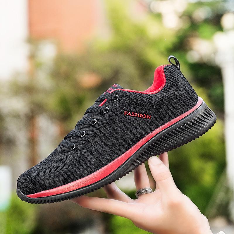 2020 spring new hot-selling couple sports shoes mesh fly-woven fitness casual lightweight running shoes