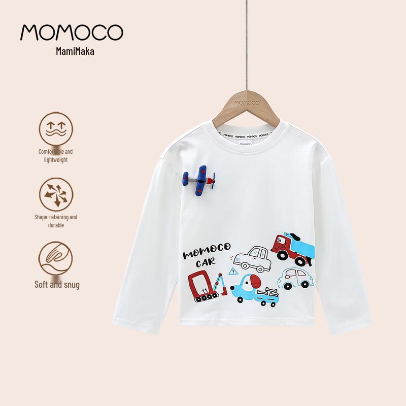 MOMOCO Boys  Trendy Casual Long-Sleeve T-Shirt (2025 Autumn) 150