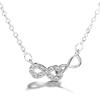 Ins Style Clavicle Chain Women  Sterling Silver Double Infinite Zircon Twining  for Women Necklace Kolye Collares