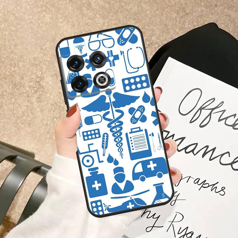 Medical Medicine Nurse Pattern Case For OnePlus 15 R 12 12R 13T 13 13R 11 10 Pro 10T 8T Nord 5 CE 2 3 4 Lite N20 N30 Cover