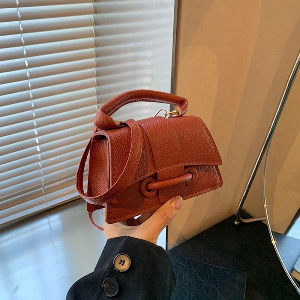 Pu Leather Chic Crossbody Bag Solid Color Women's Shoulder Bag Casual Mini Coin Purse Travel