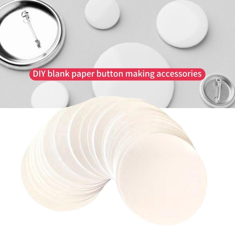 100Sheets Badge Maker Circle Paper White Round Paper Discs For Kid Adult Making Button Badge Pin And Art Craft Project