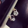 Letter D Earrings For Women Shiny Zircon Stud Earrings Light Luxury European and American Earrings Party Wedding Jewelry Gifts K