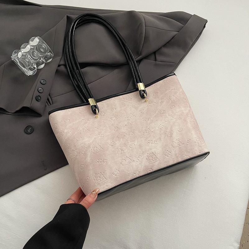 Retro bag women's large capacity 2025 new spring and summer versatile casual shoulder bag simple work commuter tote bag