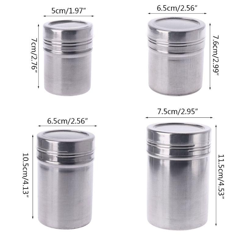 QINGJIANG Pulver Bagger Shaker Edelstahl Mesh Gewürzglas mit Deckel Mehl Salzsieb Schokoladensieb Kaffee für Küche Zuhause Backen BBQ m QINGJIANG Pulver Bagger Shaker Edelstahl Mesh Gewürzglas mit Deckel Mehl Salzsieb Schokoladensieb Kaffee für Küche Zuhause Backen BBQ m