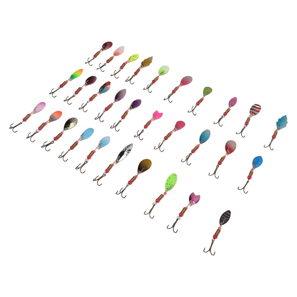 30Pcs Spinning Sequin Bait Metal Spinner Lure Simulation Fake Bait Outdoor Fishing Gear