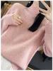 Women's Cashmere Sweater, 100% Wool, Semi-High Neck, Loose Fit, Perfect for Autumn and Winter.