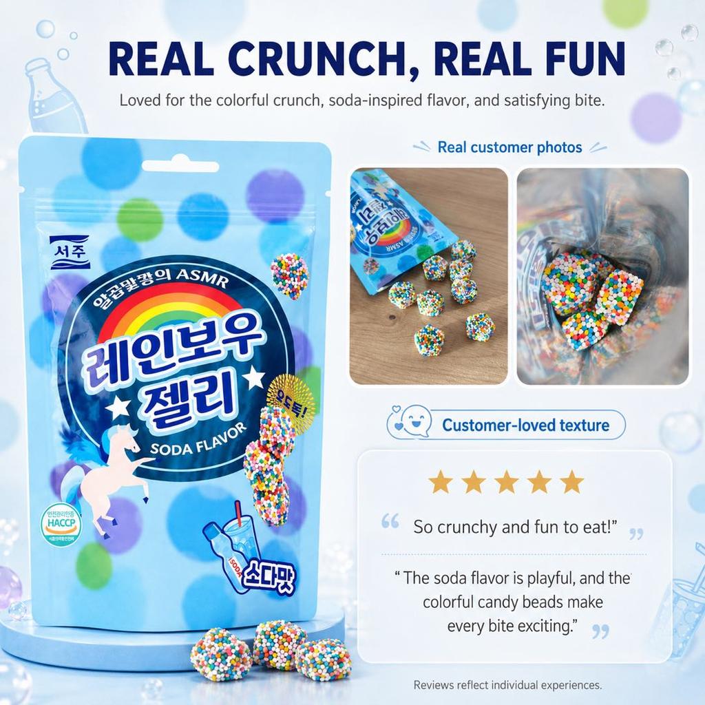 SEOJU Rainbow Soda Flavored Gummies 46g
