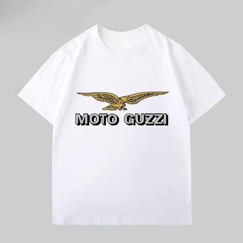 Short Sleeve T-Shirt Men's Trend Brand Personalized Fashion MOTO GUZZI Motorcycle Printed T-Shirt Men's Trend Ins Loose