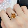 Shiny Champagne Stone Ring Women Jewelry Top Quality Four Claws Crystal Ring for Girl Party Accessories 2025