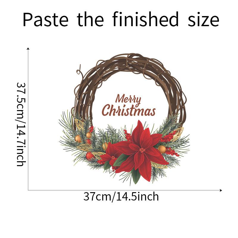 Autocolant de Perete Vinil pentru Fereastră de Crăciun Verde Original Decorațiuni de Crăciun pentru Fereastră de Sticlă Postere Autocolante pentru Casă Anul Nou