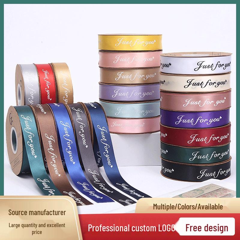 2.5cm Satin Ribbon for Gift Boxes, Cakes, and Flowers - Decorative Bowknot and Woven Colored Ribbon