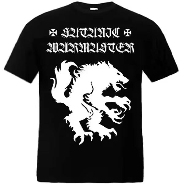 Satanic Warmaster Black Heavy Metal Pánské tričko s krátkým rukávem z čisté bavlny, ležérní vintage topy, harajuku streetwear, volnočasové tričko