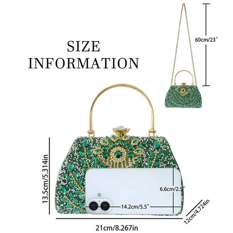 Modern Polyester Womens Clutch Bag For Evening Events With Rhinestone Decor And Lock Closure