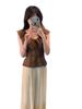 French Puff Sleeve Slim Fit One-Shoulder Blouse for Women