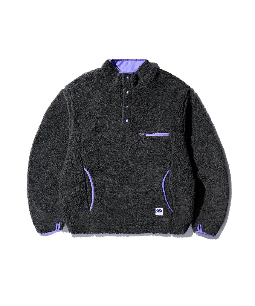MADDEN Sherpa Reversible Pullover Jacket Charcoal
