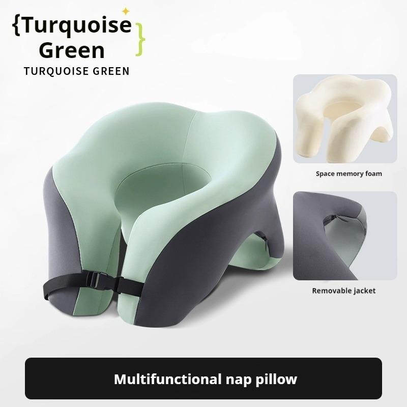 2-in-1 Travel Pillow Face Down with Cooling Gel Memory Foam Face Pillow for Relax Arms Sleeping on the table during lunch break