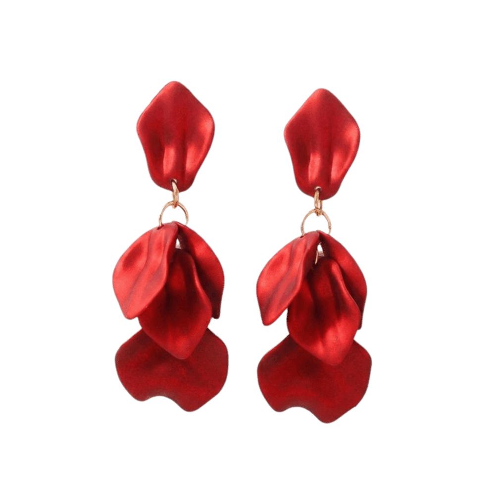 Sweet Acrylic Drop Earrings Candy Color Dangle Earrings Bohemian Style Petal Tassel Earrings  Gift красный