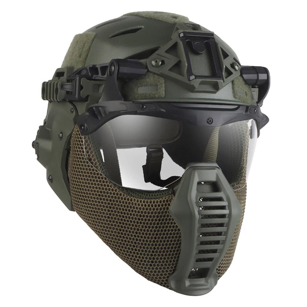 Maschera Airsoft con Occhiali Protezione Integrale Casco Protettivo per Paintball Festa Cosplay