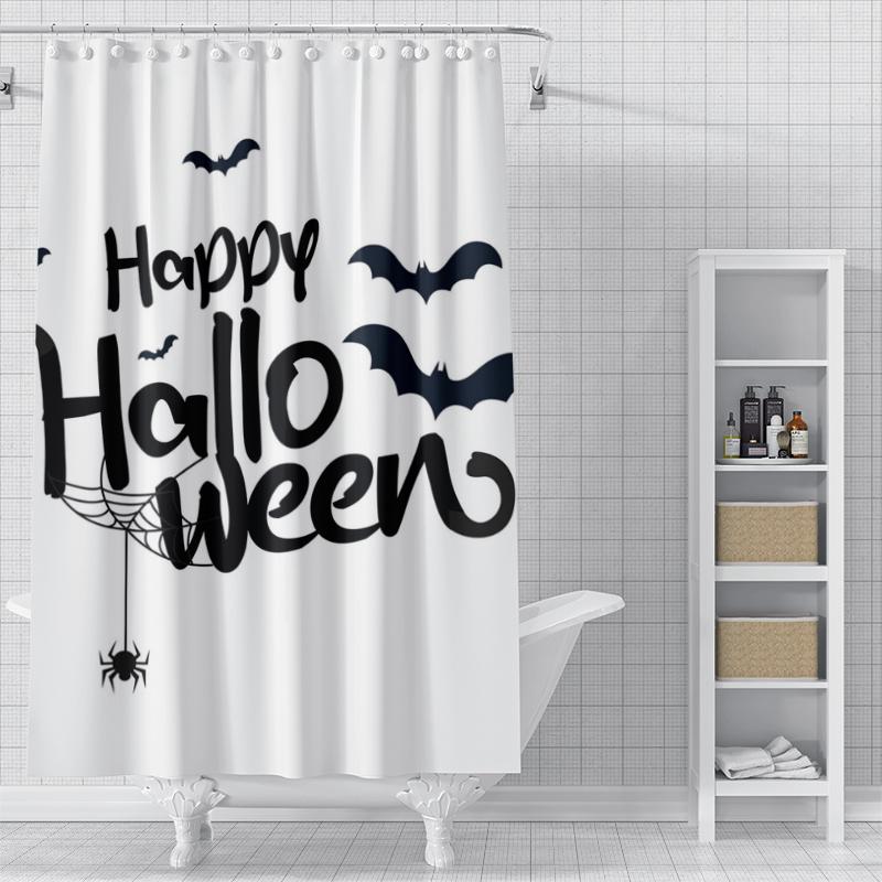 Home Shower Curtains for Bathroom Waterproof Fabric Modern Nordic Style Living Room Curtain Halloween Autumn Pumpkin Decoration