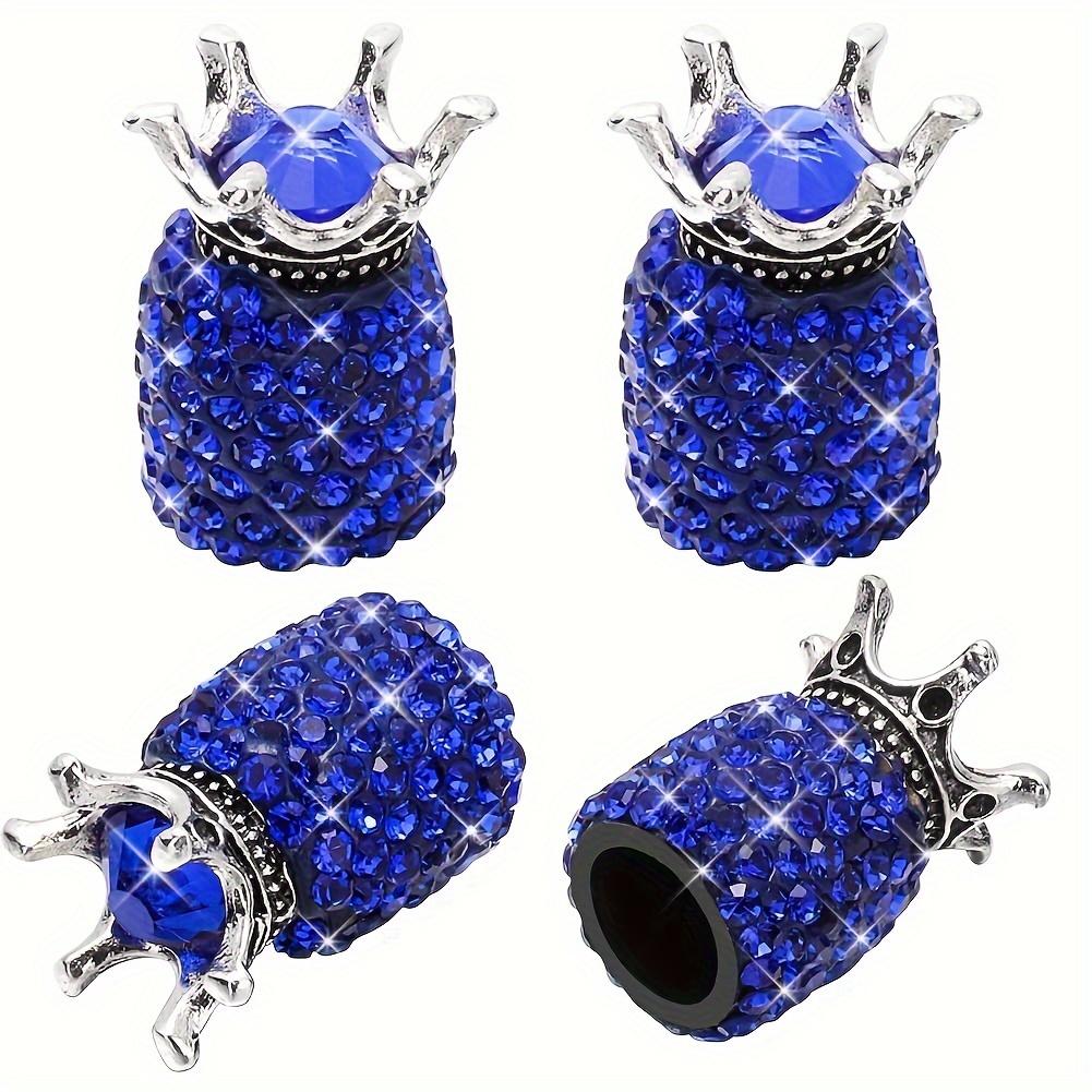 4PCS Creative Diamond Inlaid Automotive Valve Core New Car Crown Tire Cap General Motors